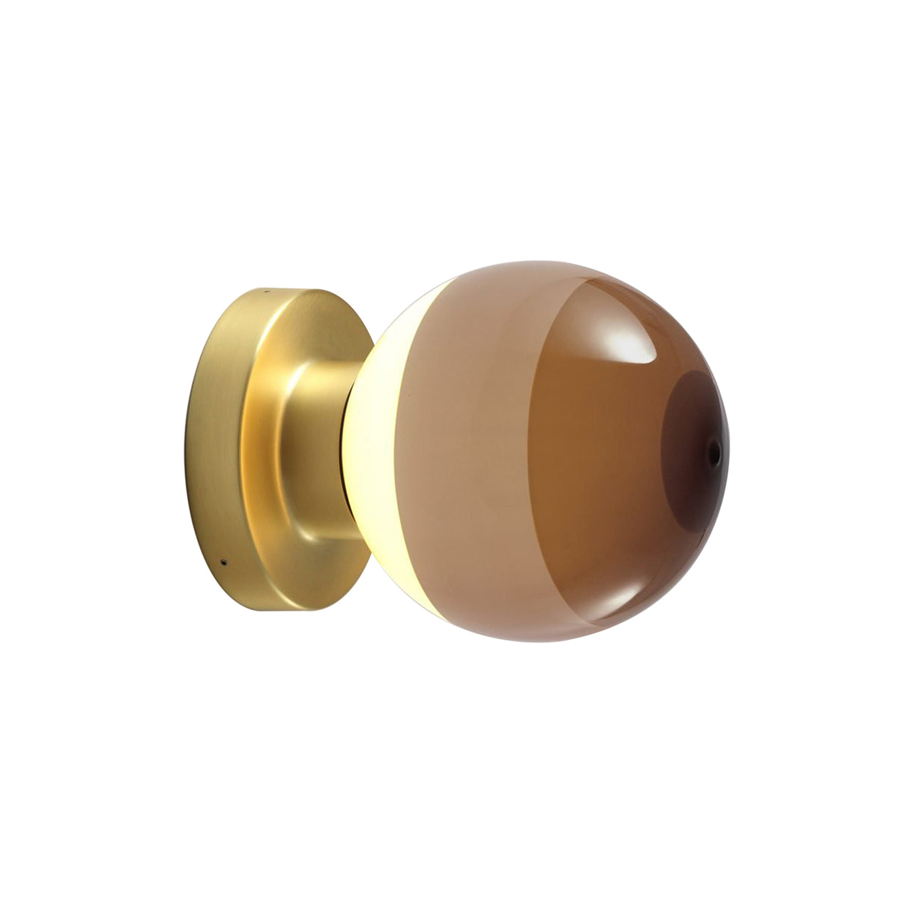 Dipping Wall Light: A2-13 + Brushed Brass + Chocolate