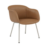 Fiber Soft Armchair: Tube Base + Upholstered Shell + Grey