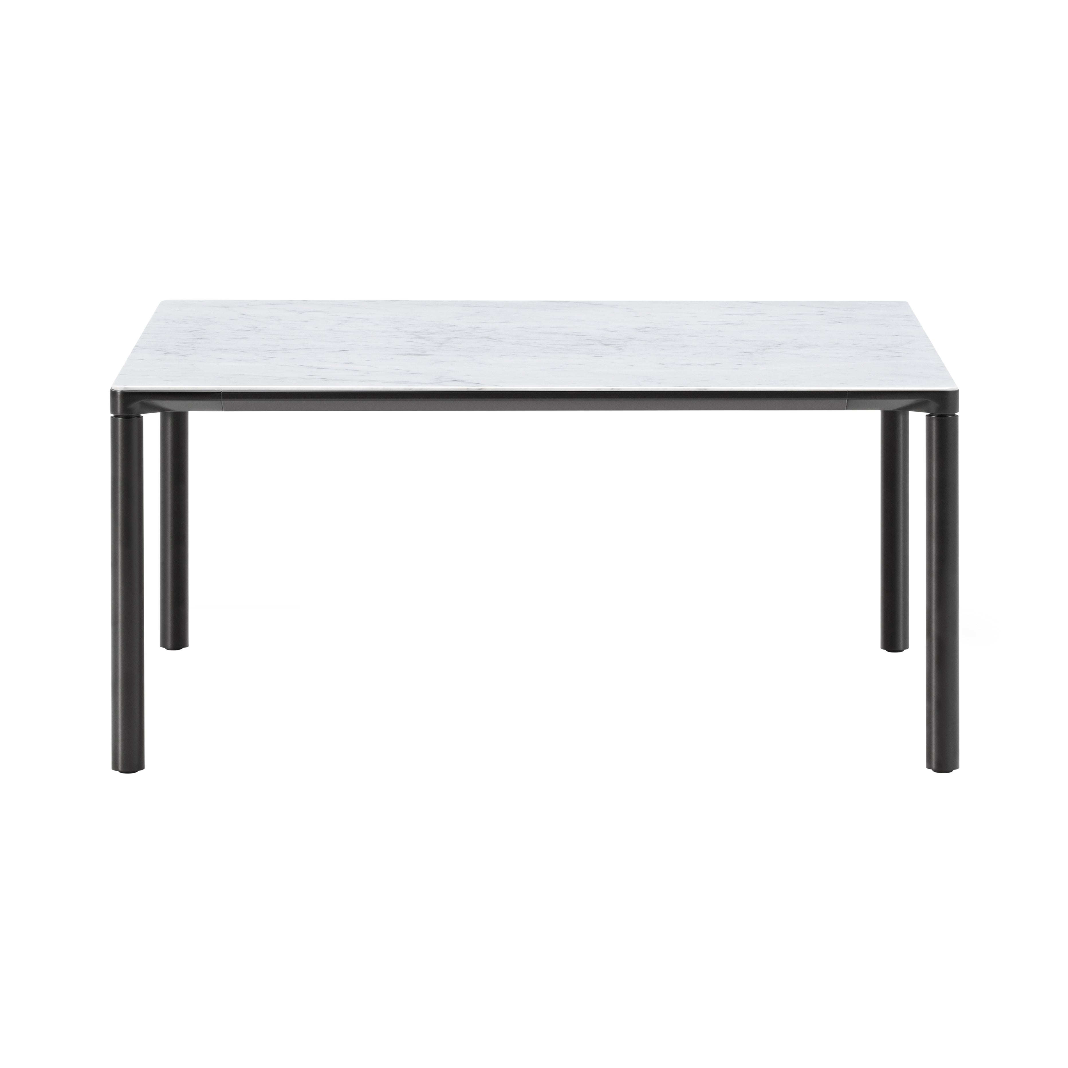Piloti Alu Table: Square + Low + White Carrara + Black