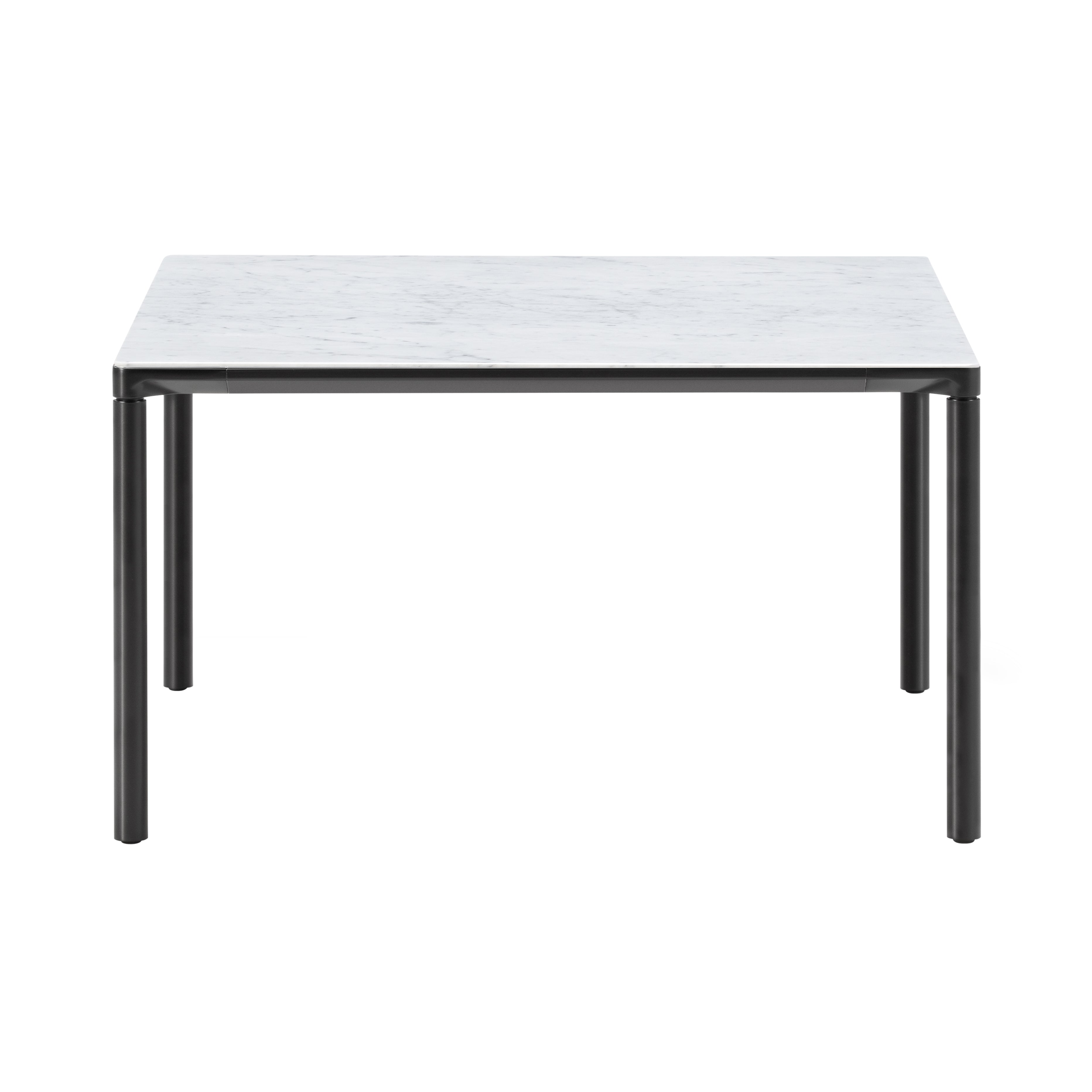 Piloti Alu Table: Square + High + White Carrara + Black