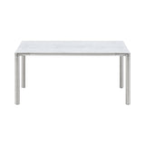 Piloti Alu Table: Square + Low + White Carrara + Brushed Aluminum
