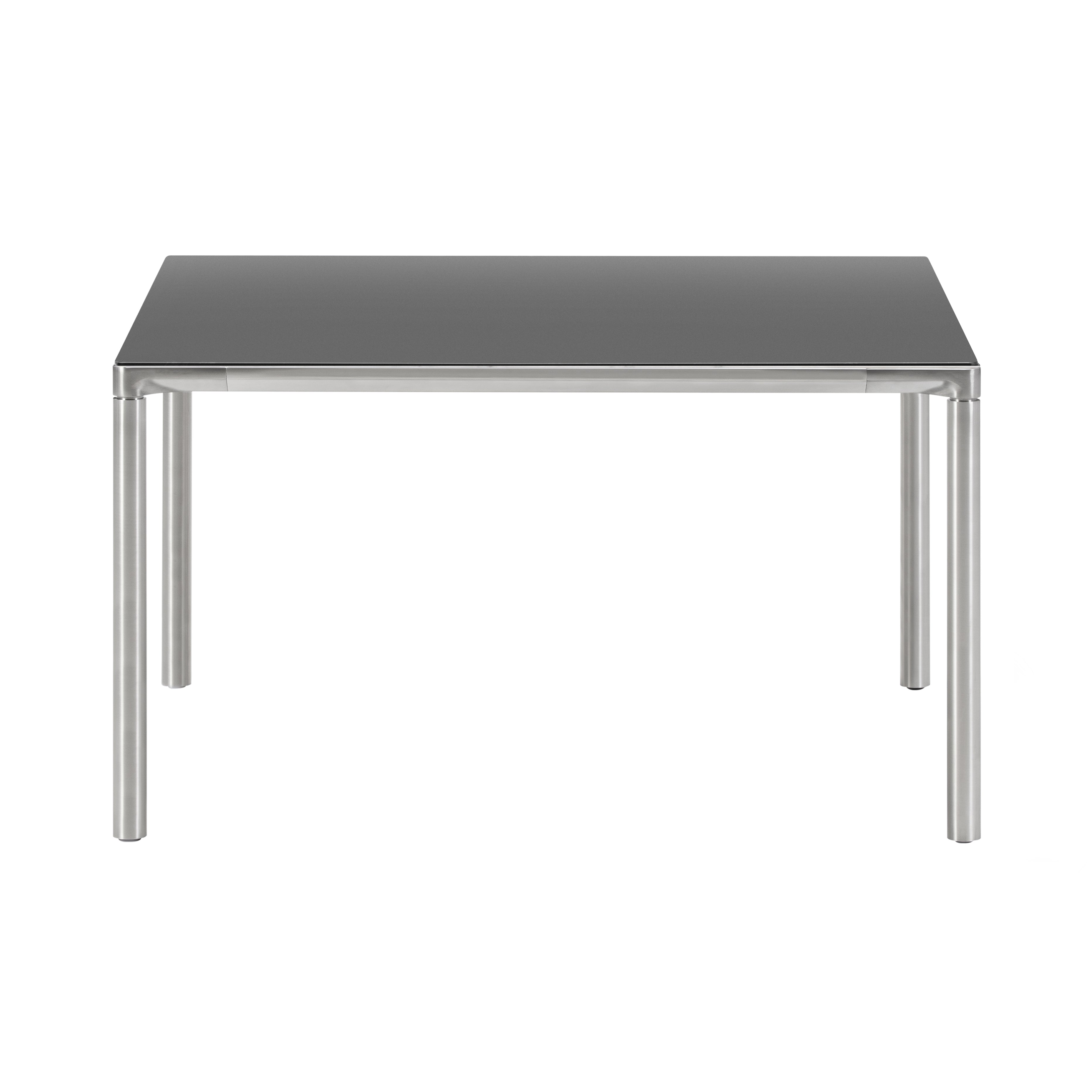 Piloti Alu Table: Square + High + Black + Brushed Aluminum