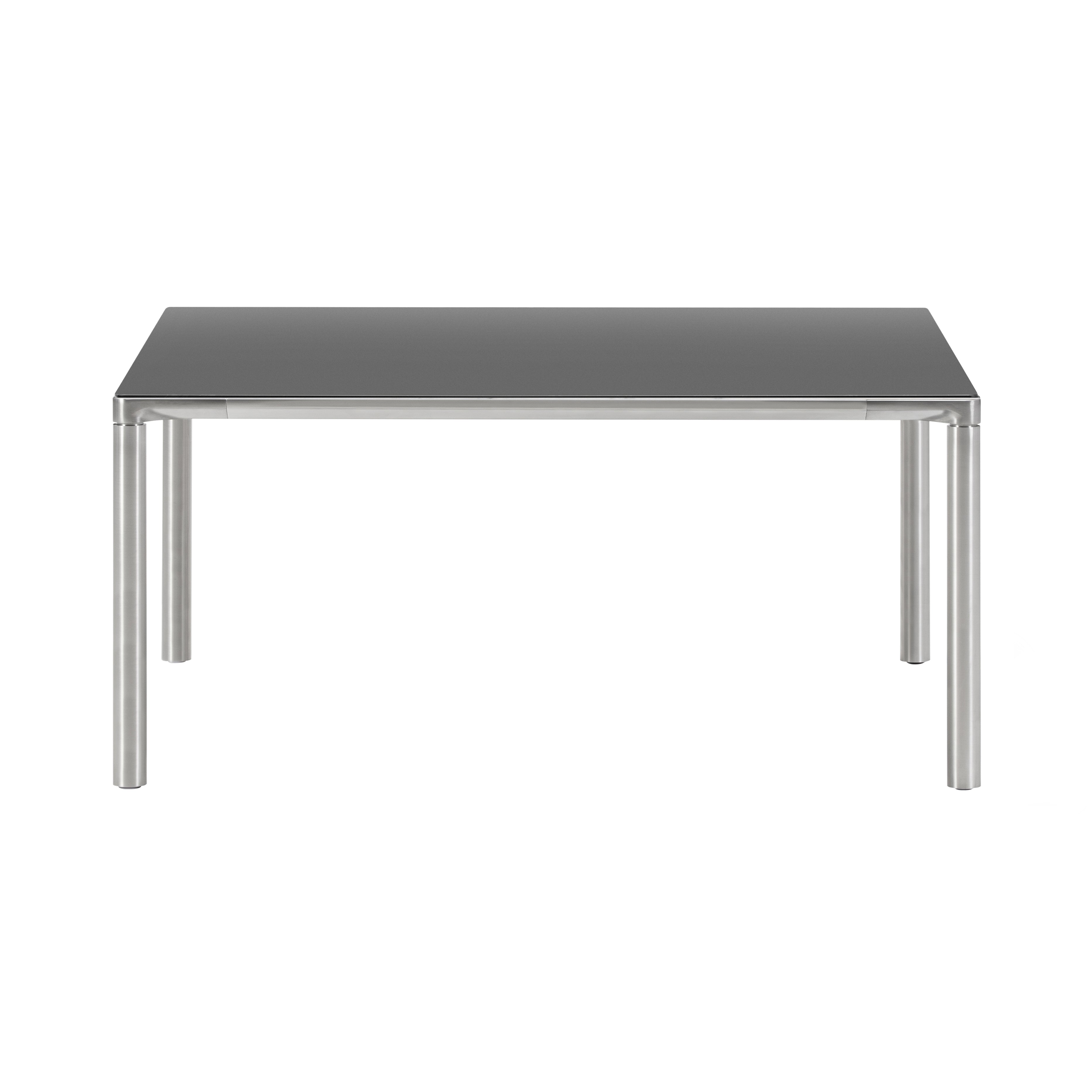 Piloti Alu Table: Square + Low + Black + Brushed Aluminum
