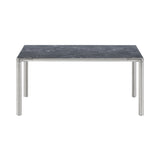 Piloti Alu Table: Square + Low + Black Marquina + Brushed Aluminum