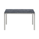 Piloti Alu Table: Square + High + Black Marquina + Brushed Aluminum