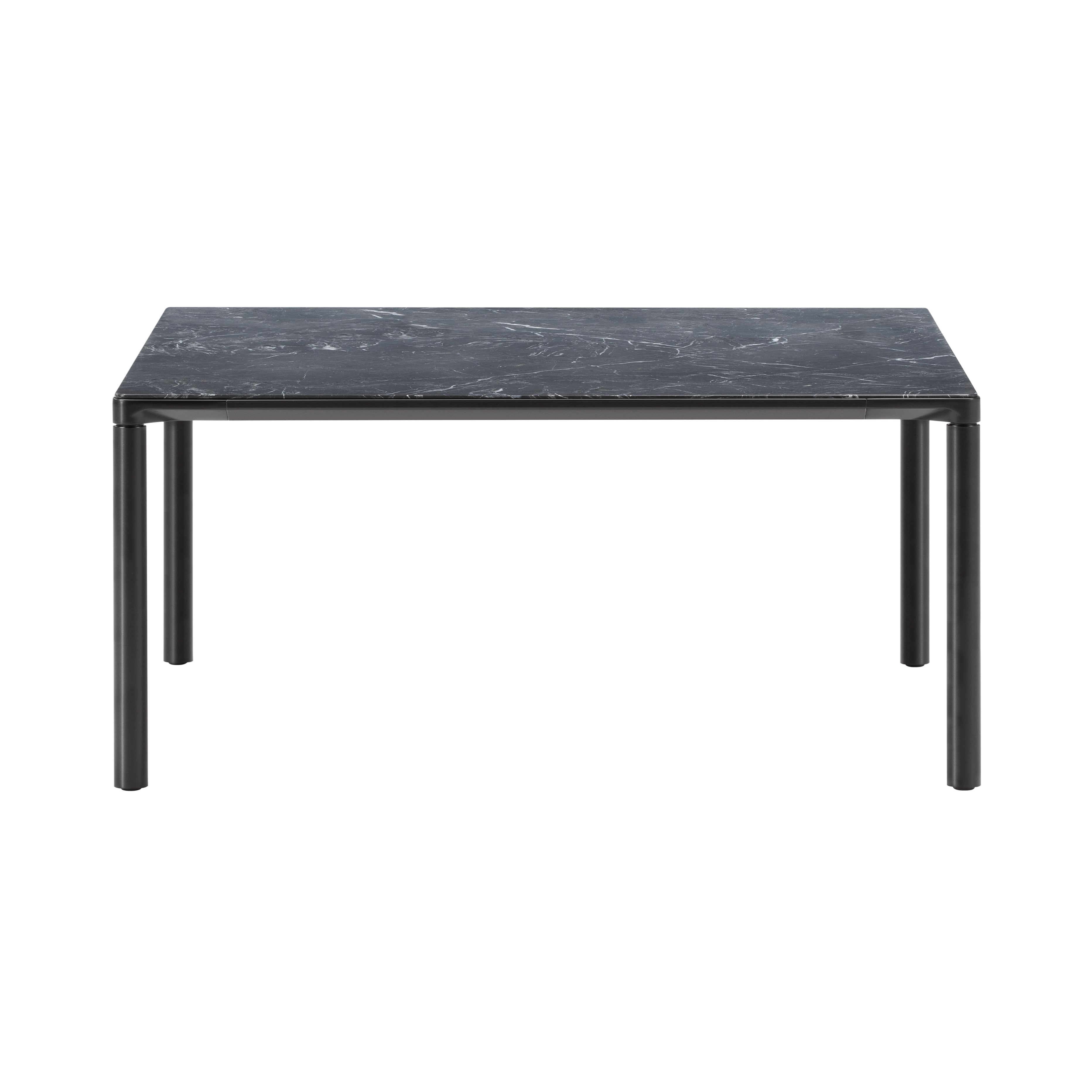 Piloti Alu Table: Square + Low + Black Marquina + Black