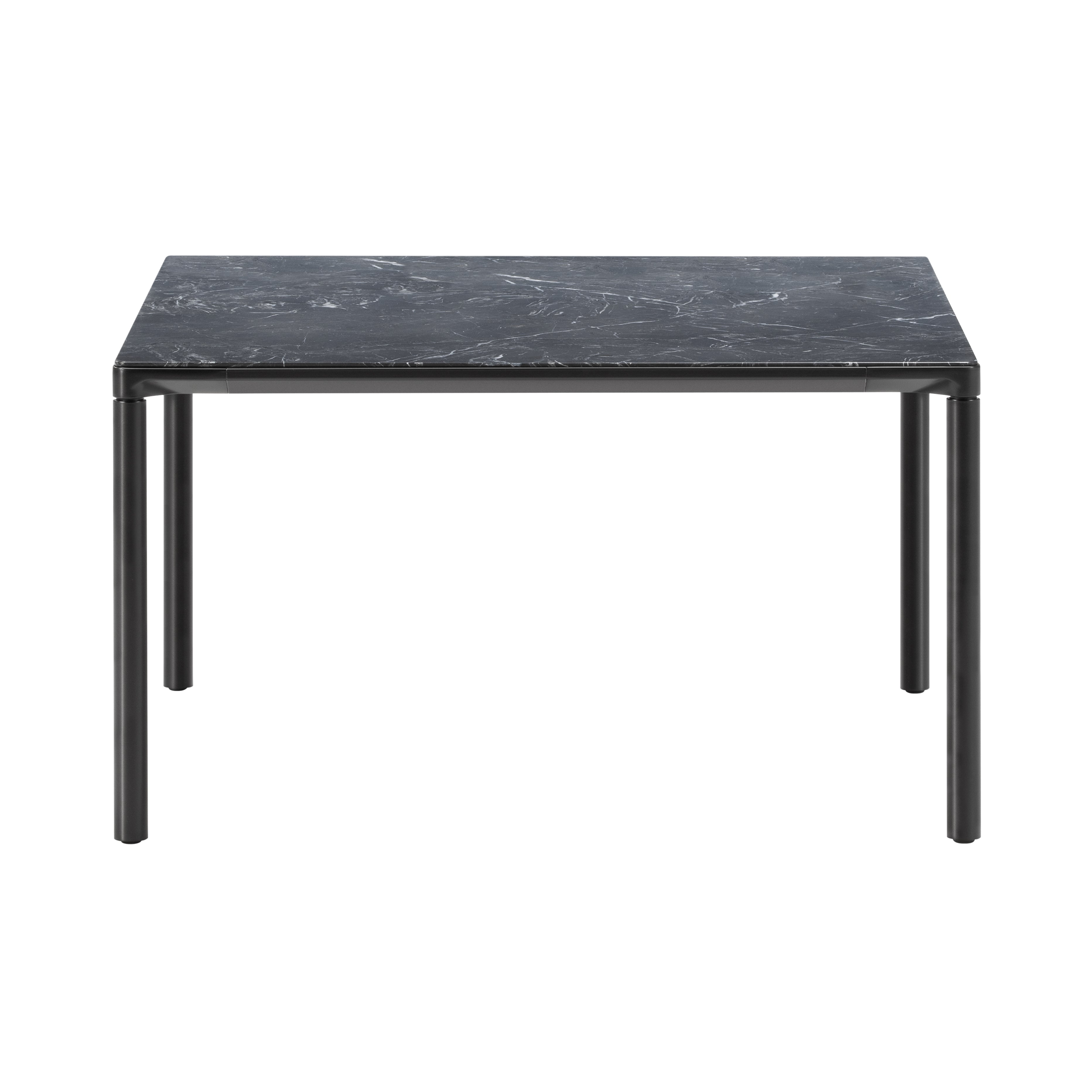 Piloti Alu Table: Square + High + Black Marquina + Black