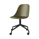 Harbour Side Chair Star Base with Casters: Black Aluminum + Olive