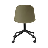 Harbour Side Chair Star Base with Casters: Black Aluminum + Olive