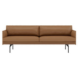 Outline Studio Sofa: Black + High + Large - 86.6