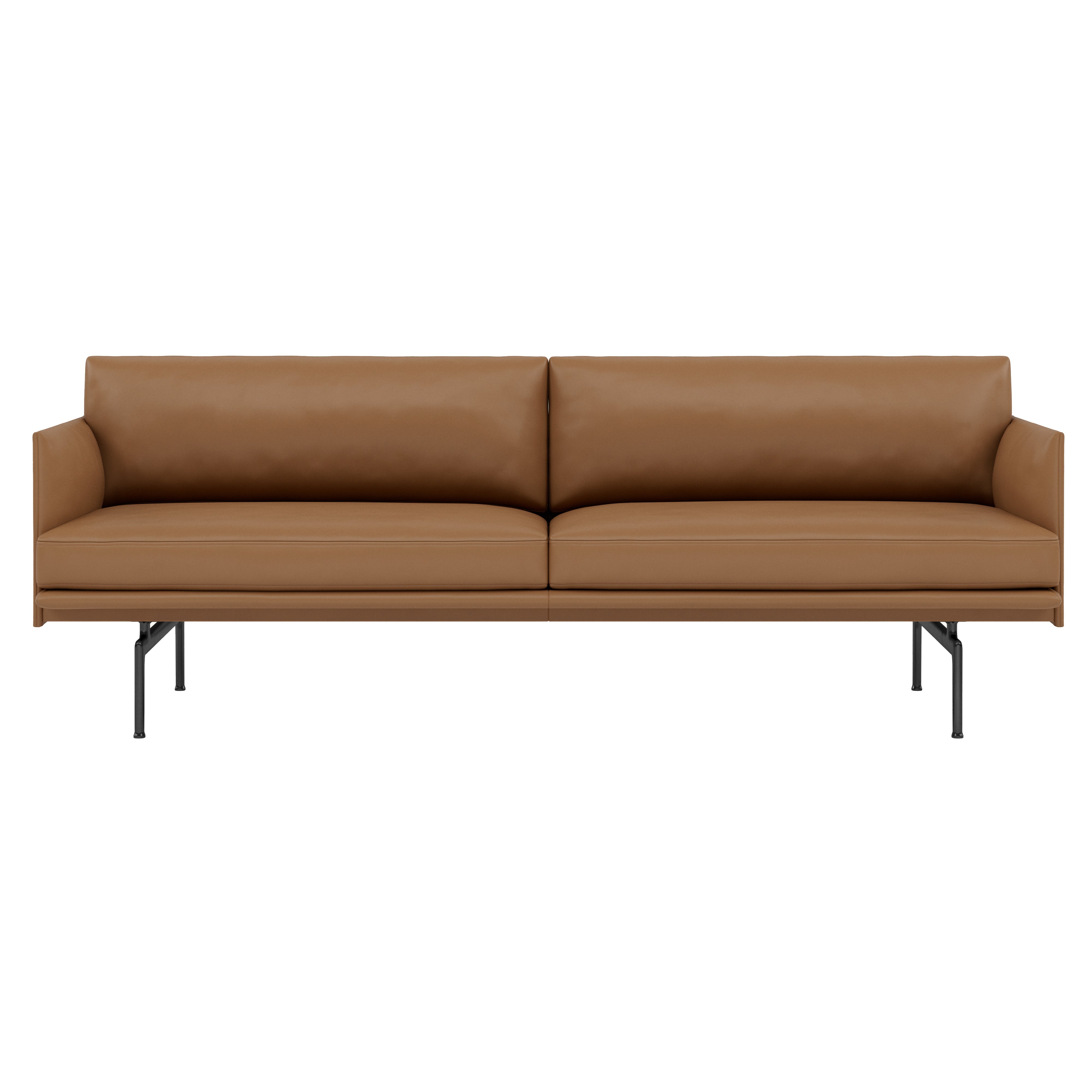 Outline Studio Sofa: Black + High + Large - 86.6