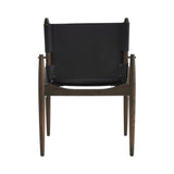 Journey Dining Chair: Saddle Leather + Dark Brown Oak + Black
