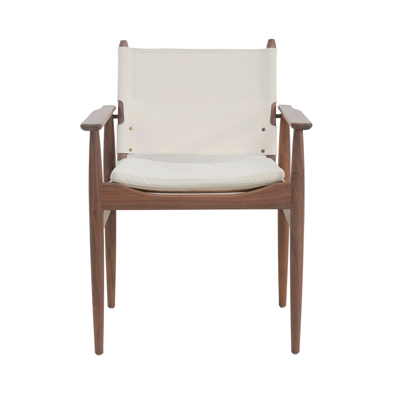 Journey Dining Armchair: Canvas + Natural Walnut + Natural