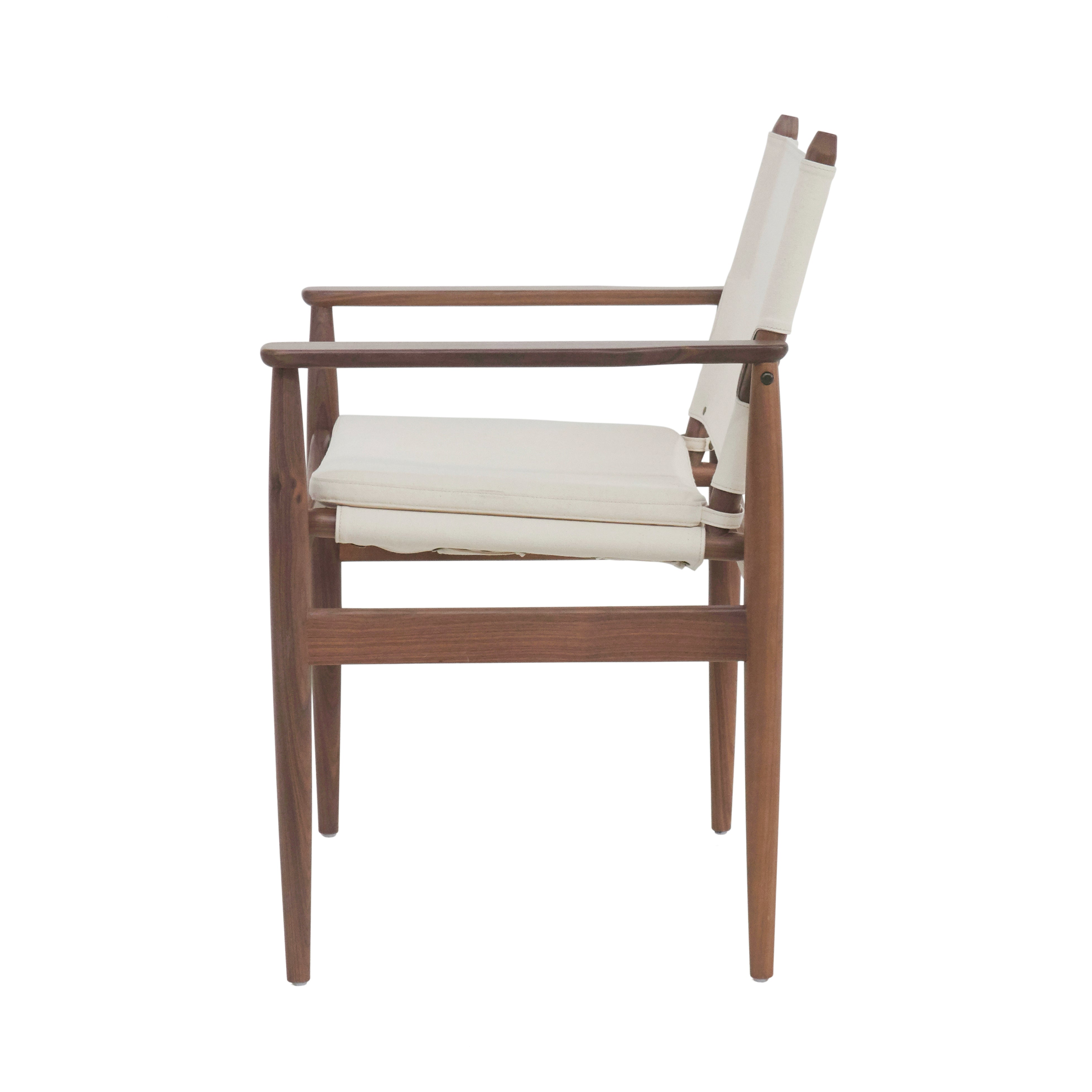 Journey Dining Armchair: Canvas + Natural Walnut + Natural