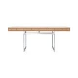 Office Desk: Lacquered Oak + Stainless Steel