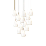 Anoli 13 Chandelier: Opal White + White