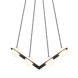Laurent 02 Suspension Lamp: Textured Black + Black + Angled Wires