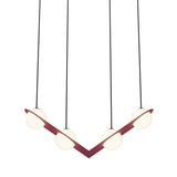 Laurent 02 Suspension Lamp: Textured Burgundy + Black