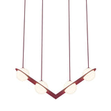 Laurent 02 Suspension Lamp: Textured Burgundy + Burgundy