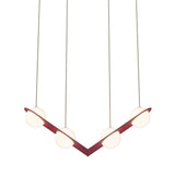 Laurent 02 Suspension Lamp: Textured Burgundy + Beige