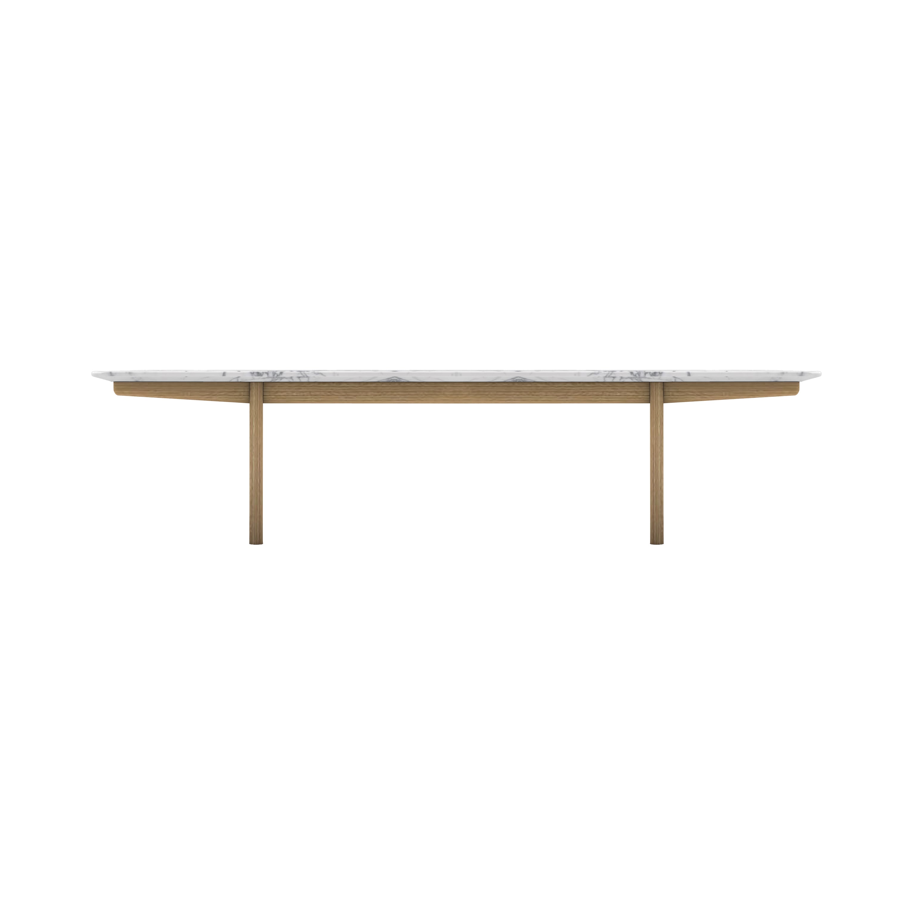Lucca Coffee Table: Marble Top + Carrara Marble + White Stained Oak
