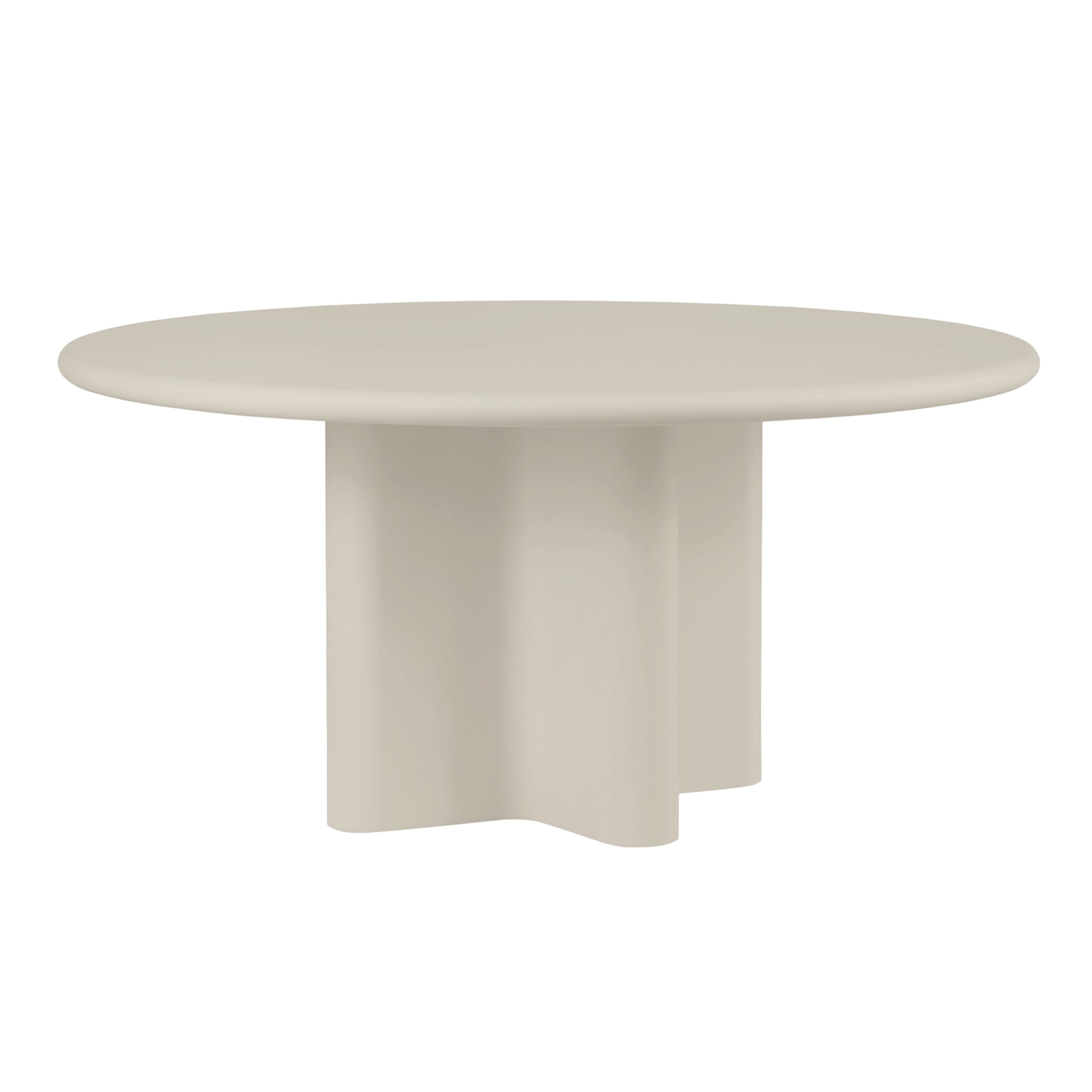 Bonbon Round Dining Table: Large + Lacquered Silk Grey