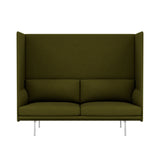 Outline Highback 2-Seater Sofa: Large + Low + Polished Aluminum