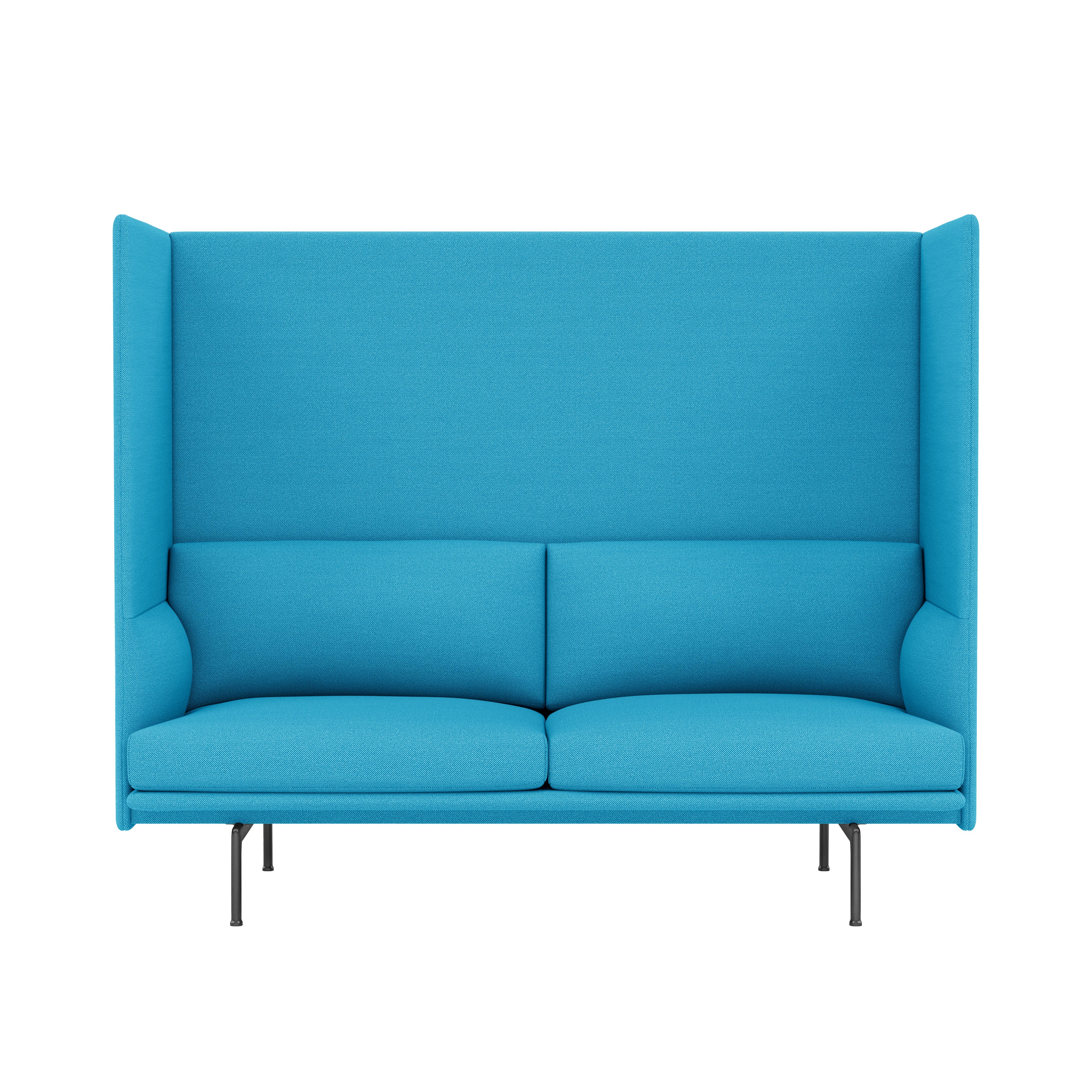 Outline Highback 2-Seater Sofa: Large + Low + Black