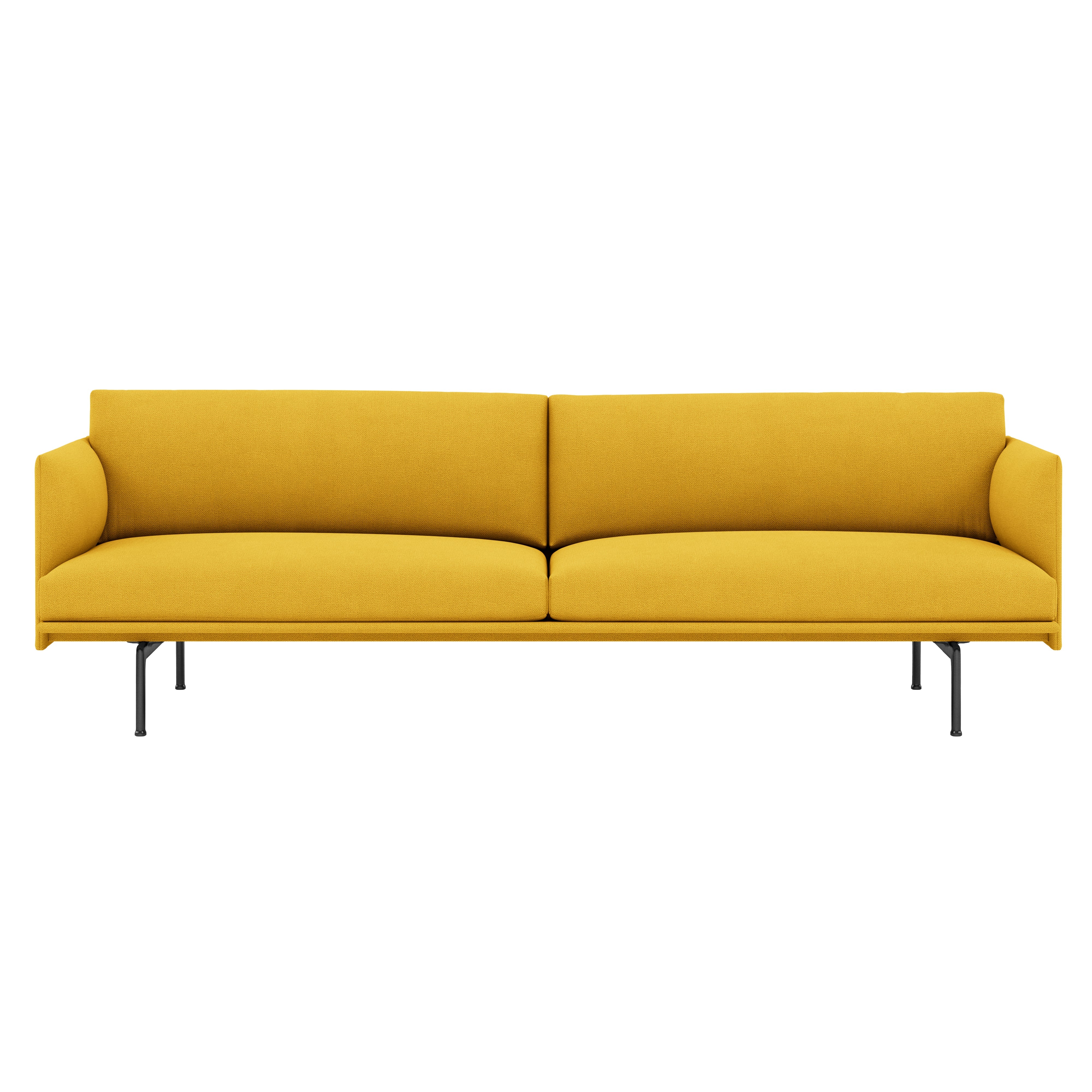 Outline Studio Sofa: Black + Low + Large - 86.6