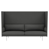 Outline Highback 3-Seater Sofa: Large + Low + Polished Aluminum