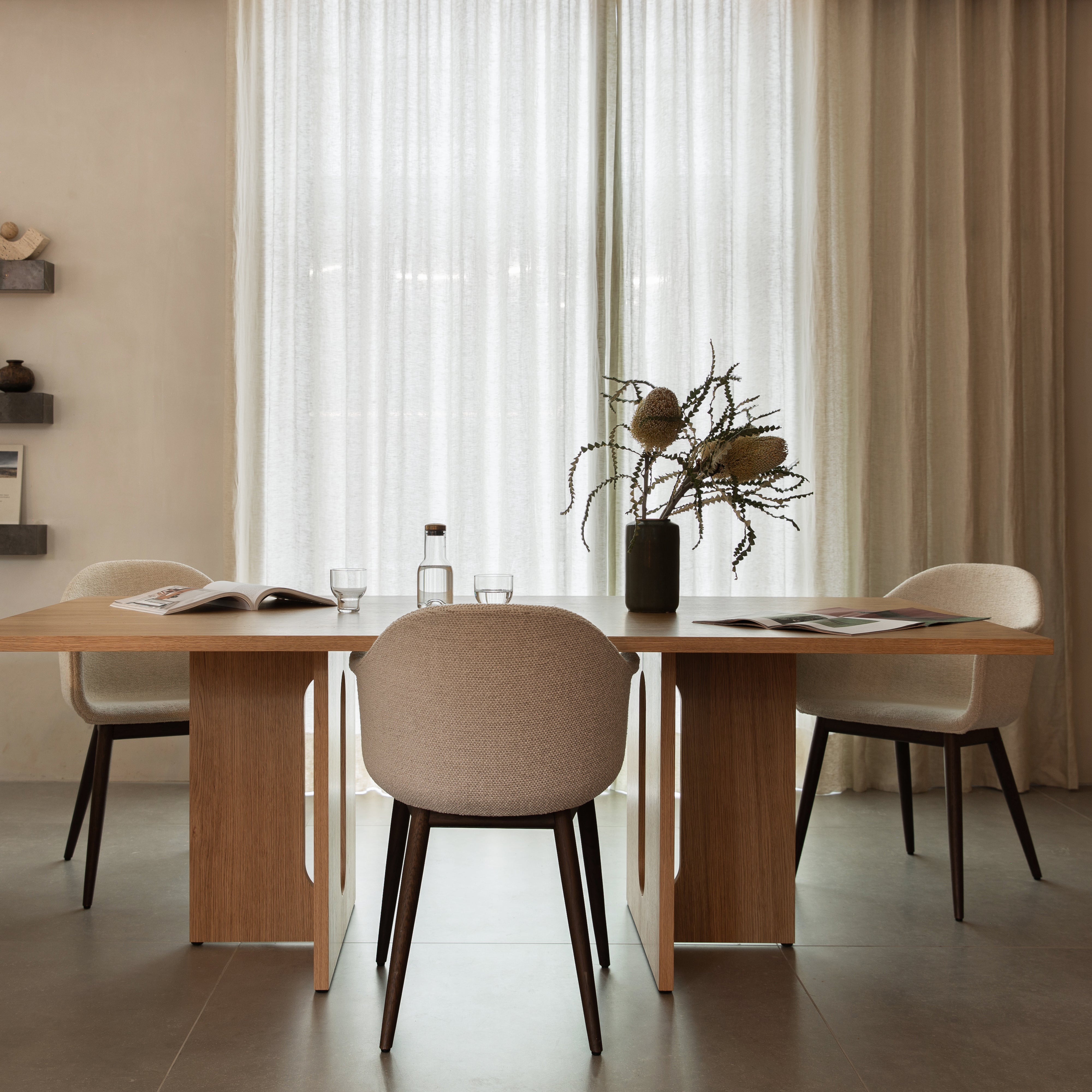 Harbour Dining Chair: Wood Base Upholstered
