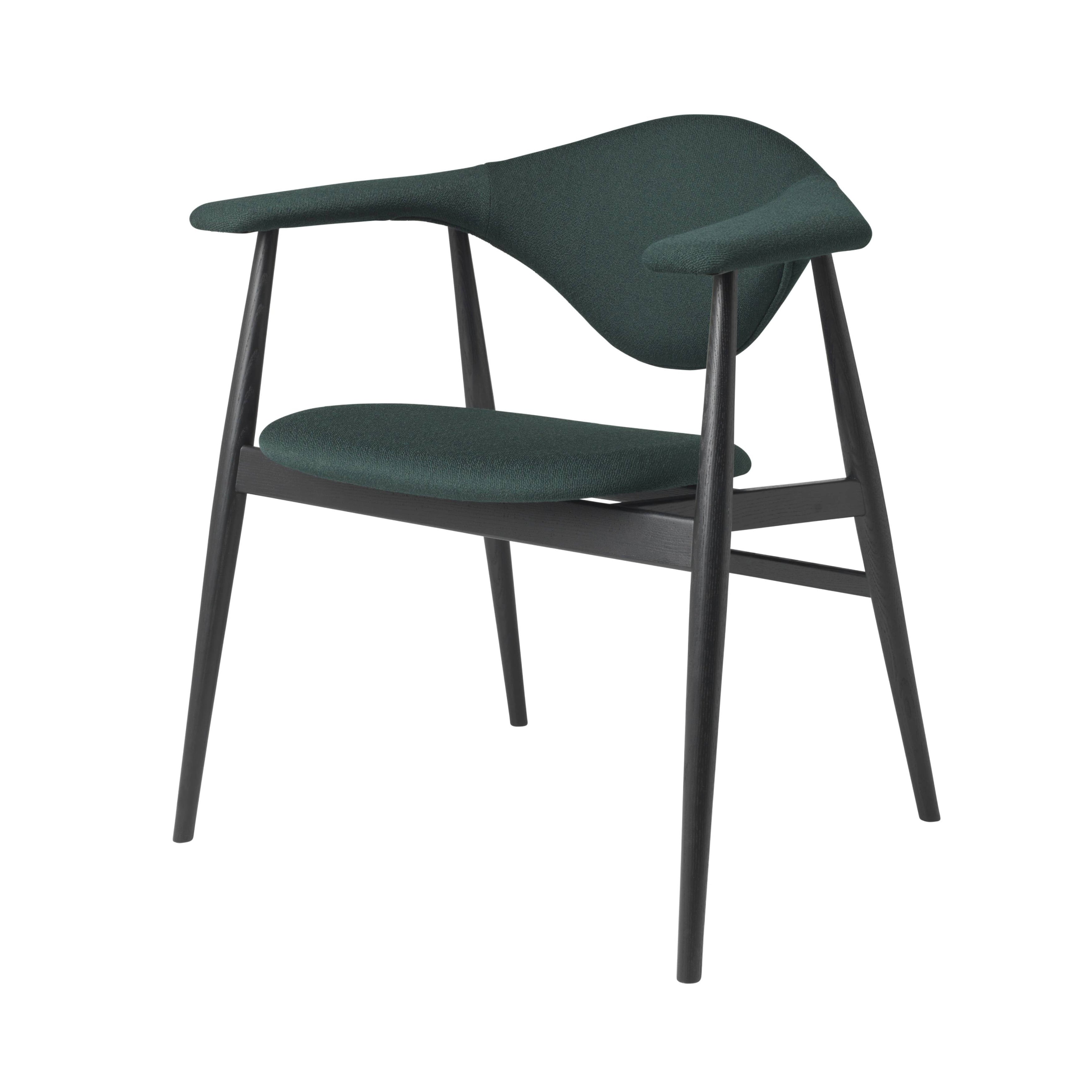 Masculo Dining Chair: Wood Base + Black Stained Ash Semi Matt Lacquered