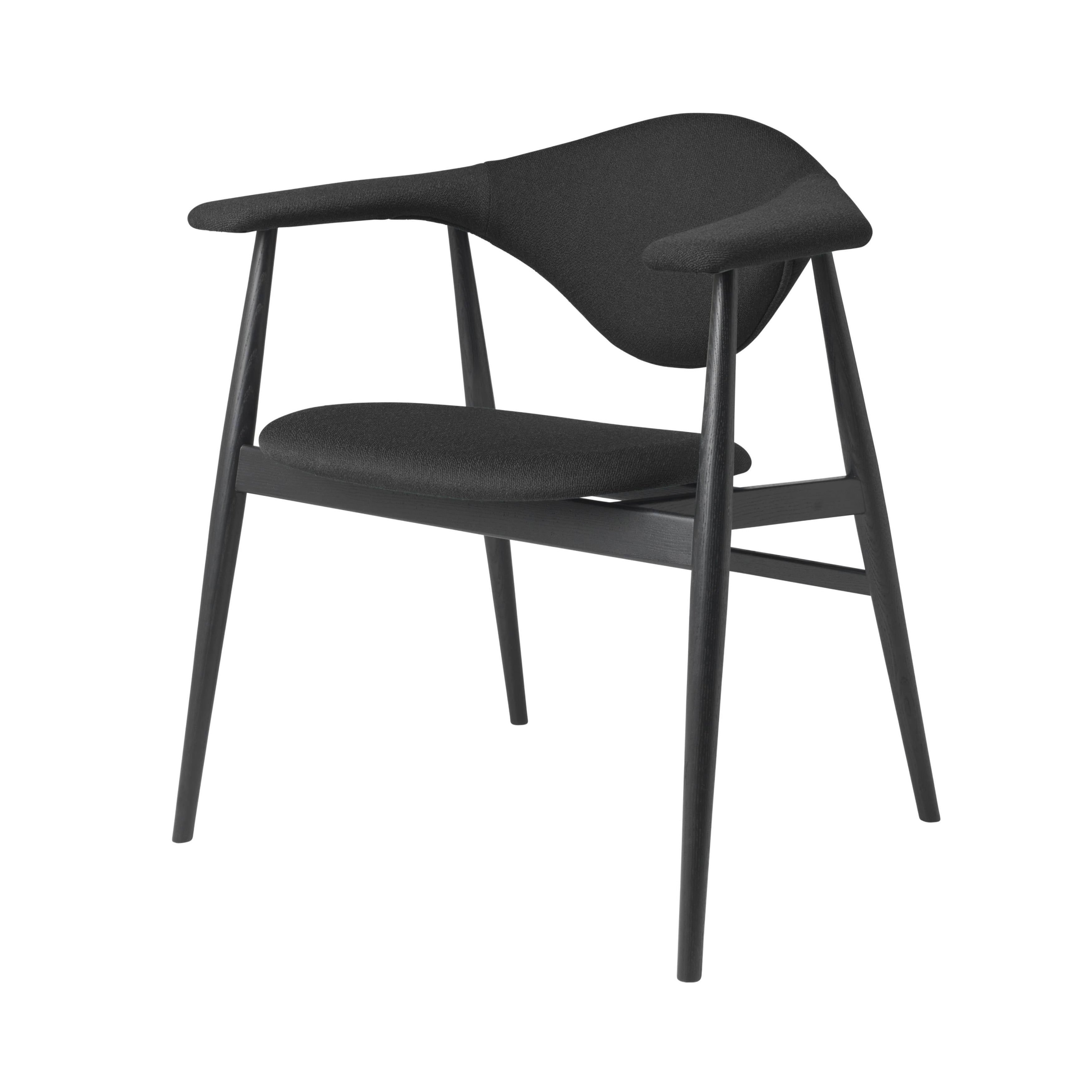 Masculo Dining Chair: Wood Base + Black Stained Ash Semi Matt Lacquered