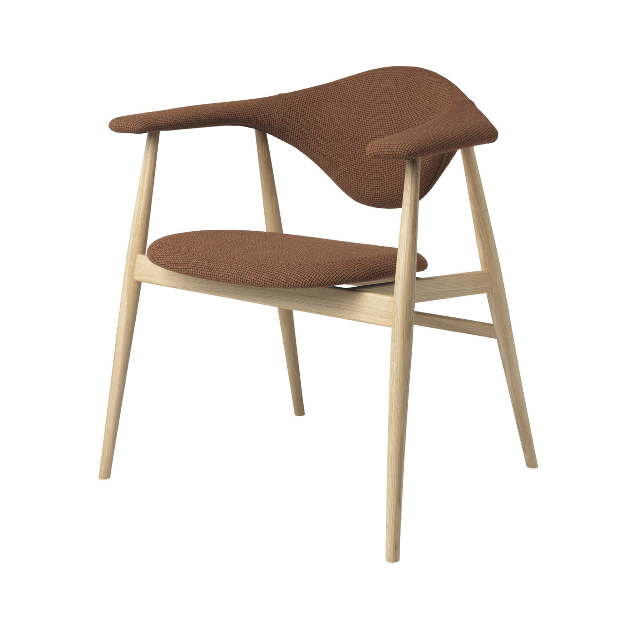 Masculo Dining Chair: Wood Base + Oak Semi Matt Lacquered