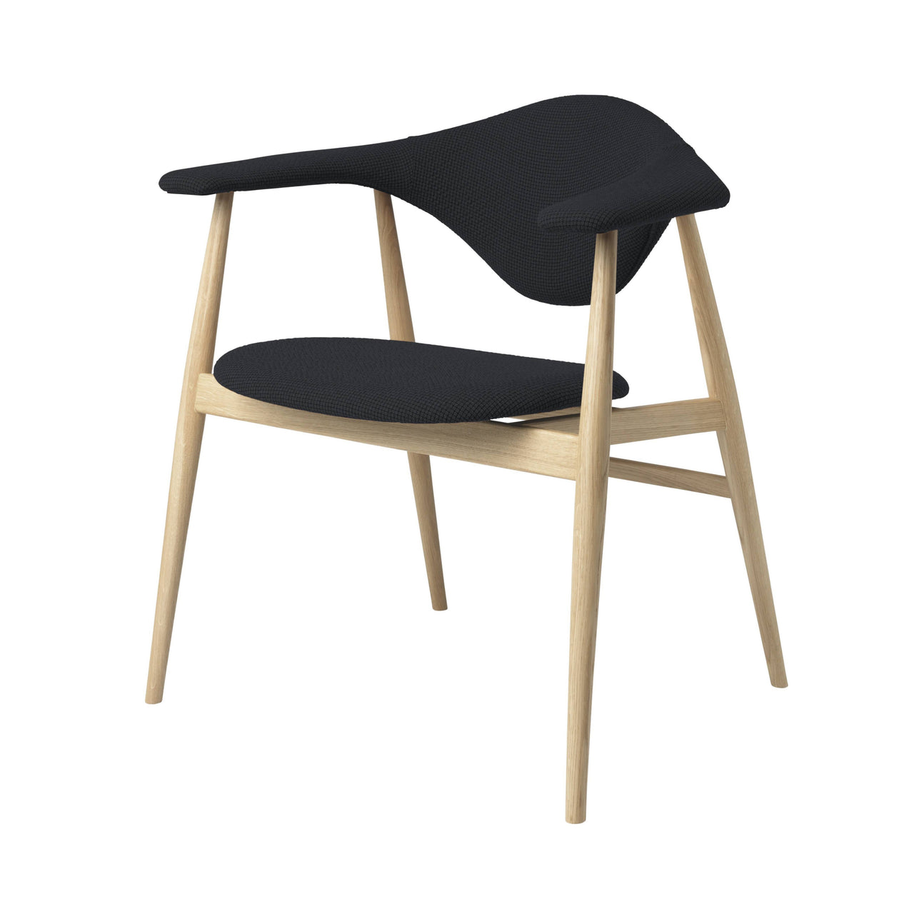 Masculo Dining Chair: Wood Base + Oak Semi Matt Lacquered