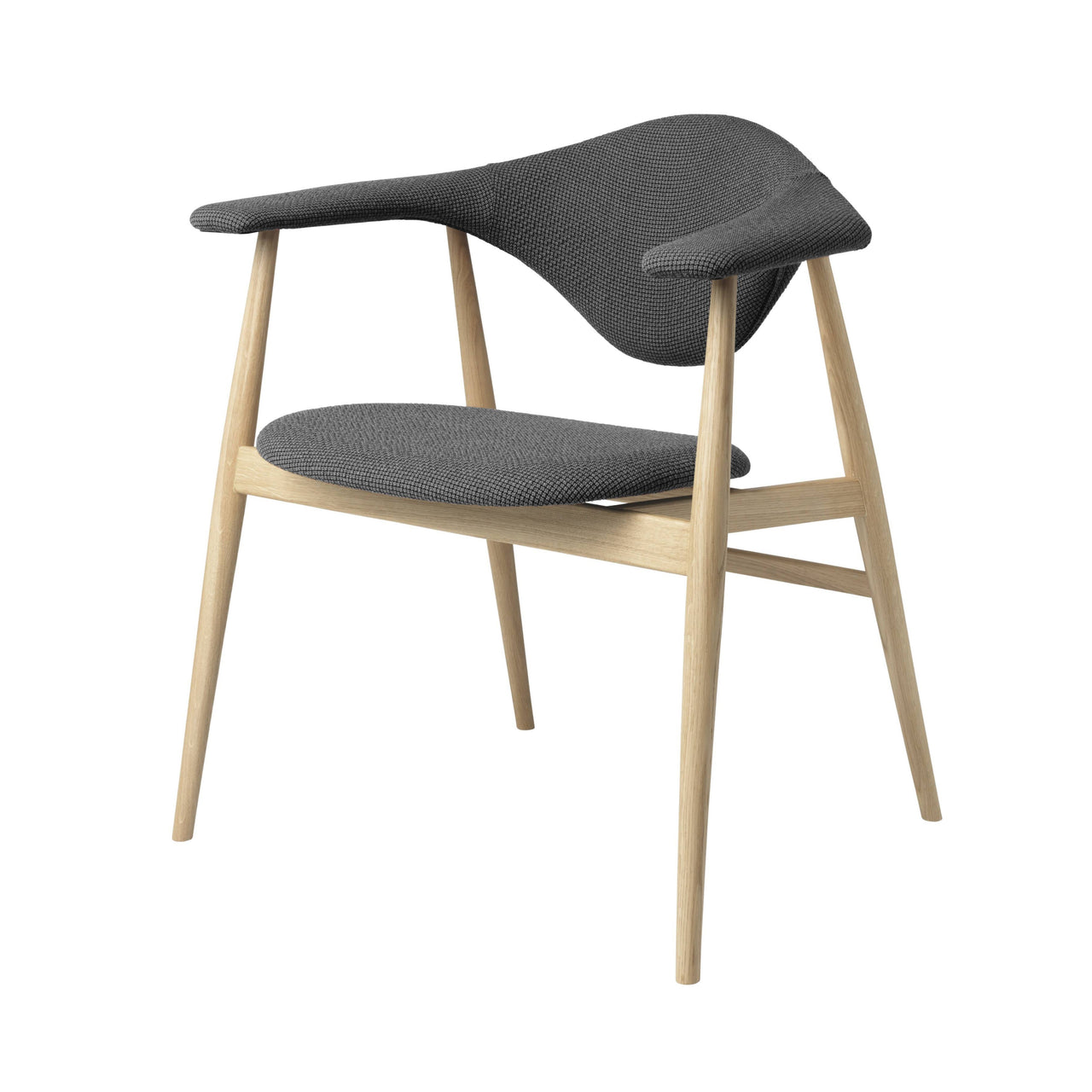 Masculo Dining Chair: Wood Base + Oak Semi Matt Lacquered