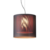 Moaré Pendant Lamp: Large (Double Shade) + Grey + Red