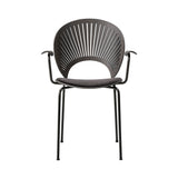 Trinidad Armchair: Flint Base + Seat Upholstered + Smoked Stained Oak