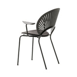 Trinidad Armchair: Flint Base + Seat Upholstered + Smoked Stained Oak