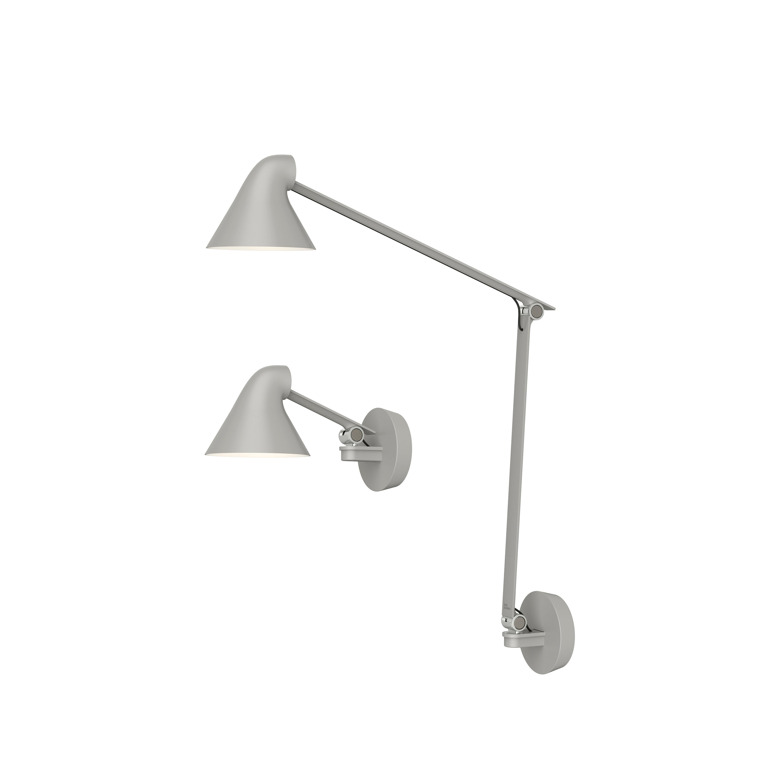 NJP Wall Box Lamp: Long + Light Aluminum Grey + Short + Light Aluminum Grey