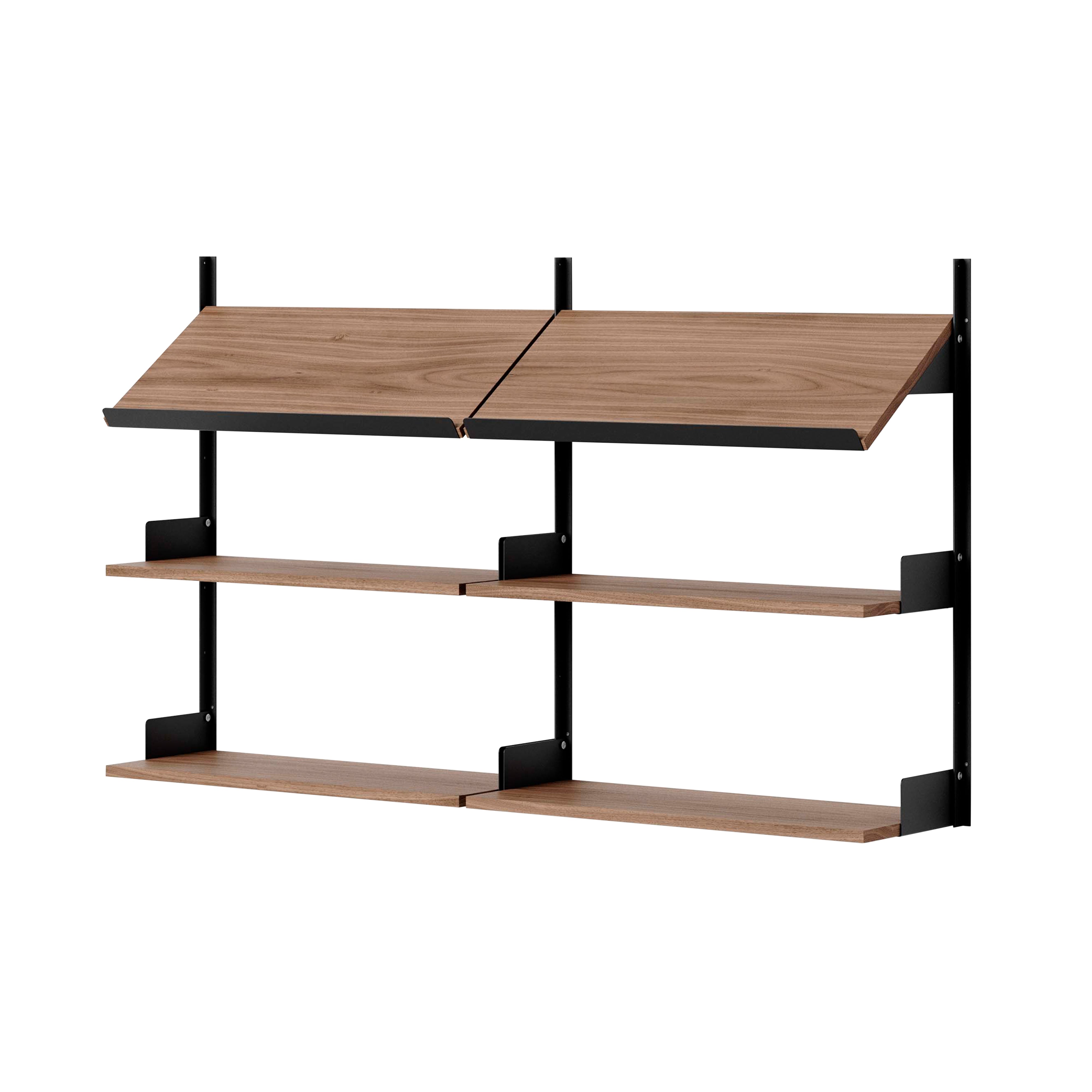 New Works Office Shelf: Walnut + Black