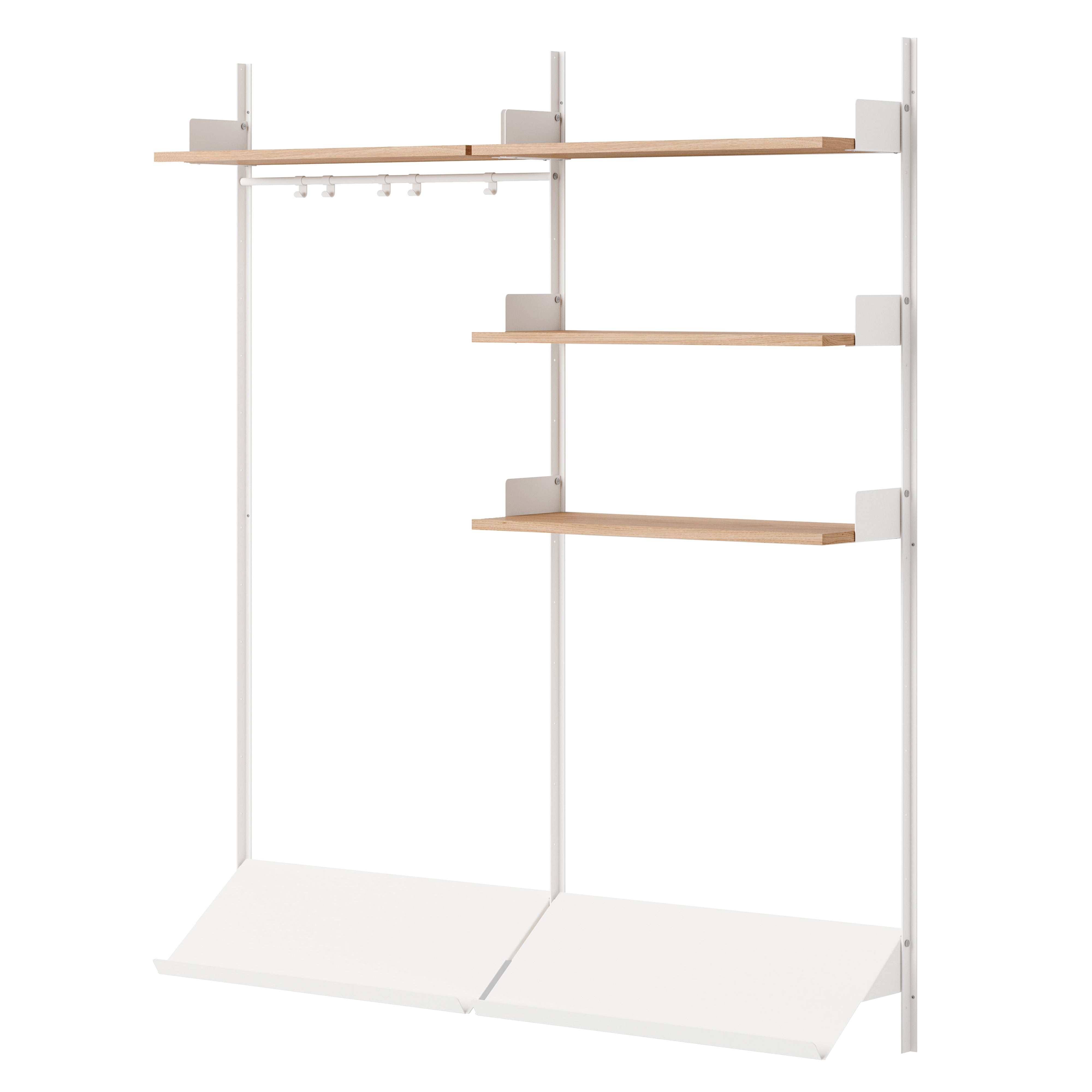 New Works Wardrobe Shelf: 3 + Oak + White