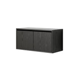 New Works Wall Cabinet with Doors: Low + Black Ash