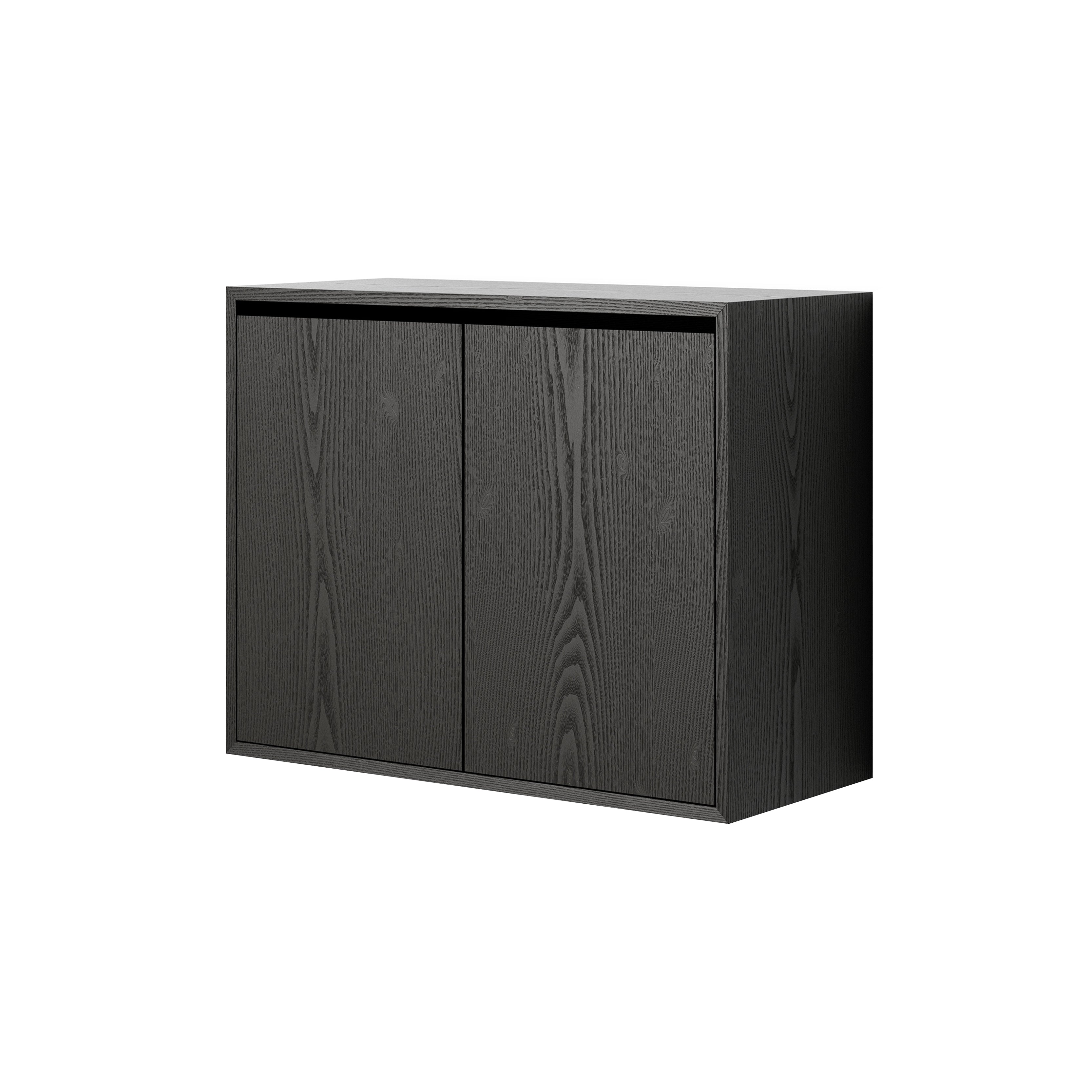 New Works Wall Cabinet with Doors: Tall + Black Ash