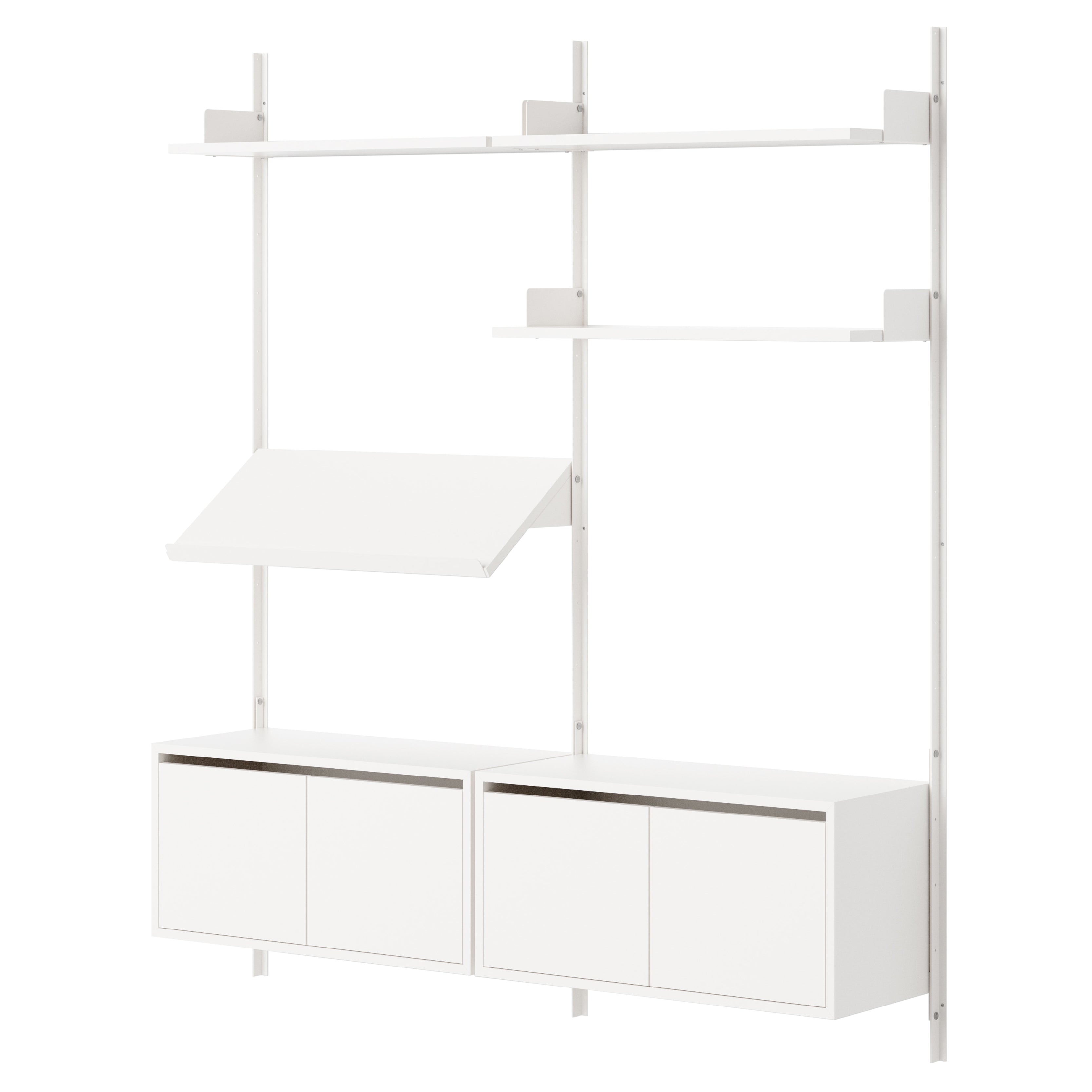 New Works Living Shelf Cabinets Low with Doors: White