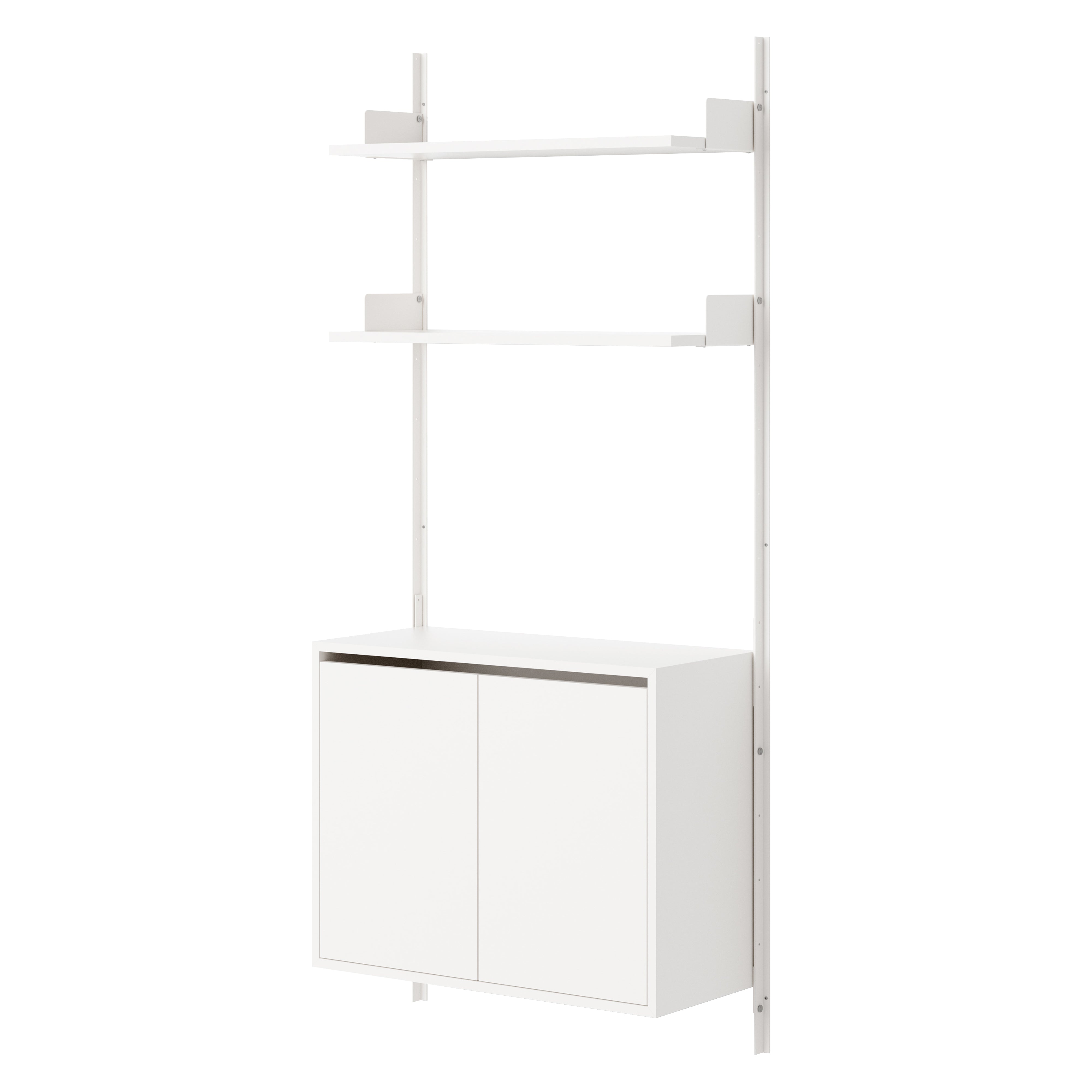 New Works Wall Shelf Cabinet with Doors: Tall + White