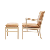 OW149 Colonial Chair with Footstool: Soaped Oak