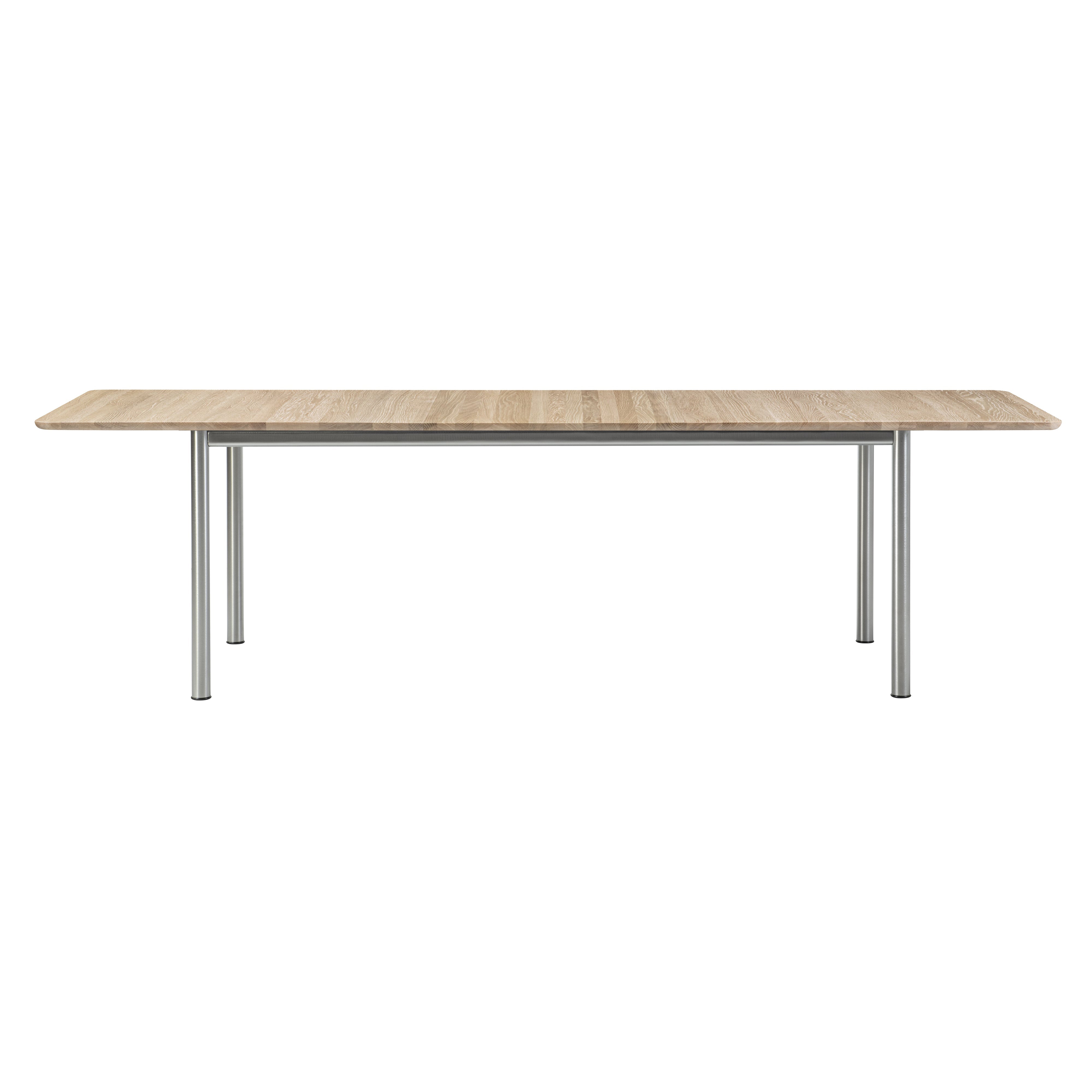 Plan Table: Extendable + Light Oiled Oak + Brushed Steel