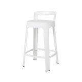 Ombra Bar + Counter Stool with Backrest: Counter + White