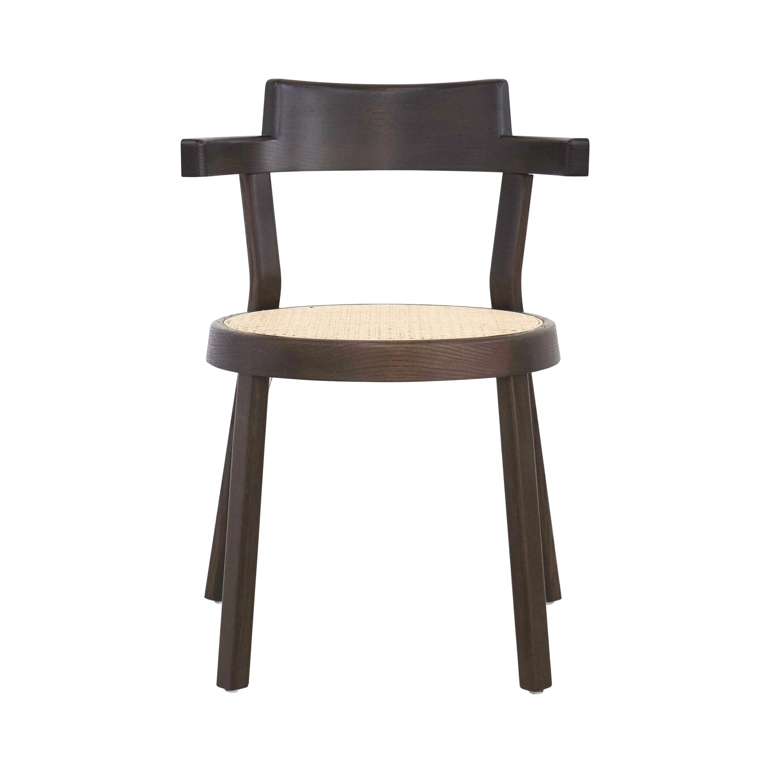Pagoda Cane Chair: Dark Brown Oak